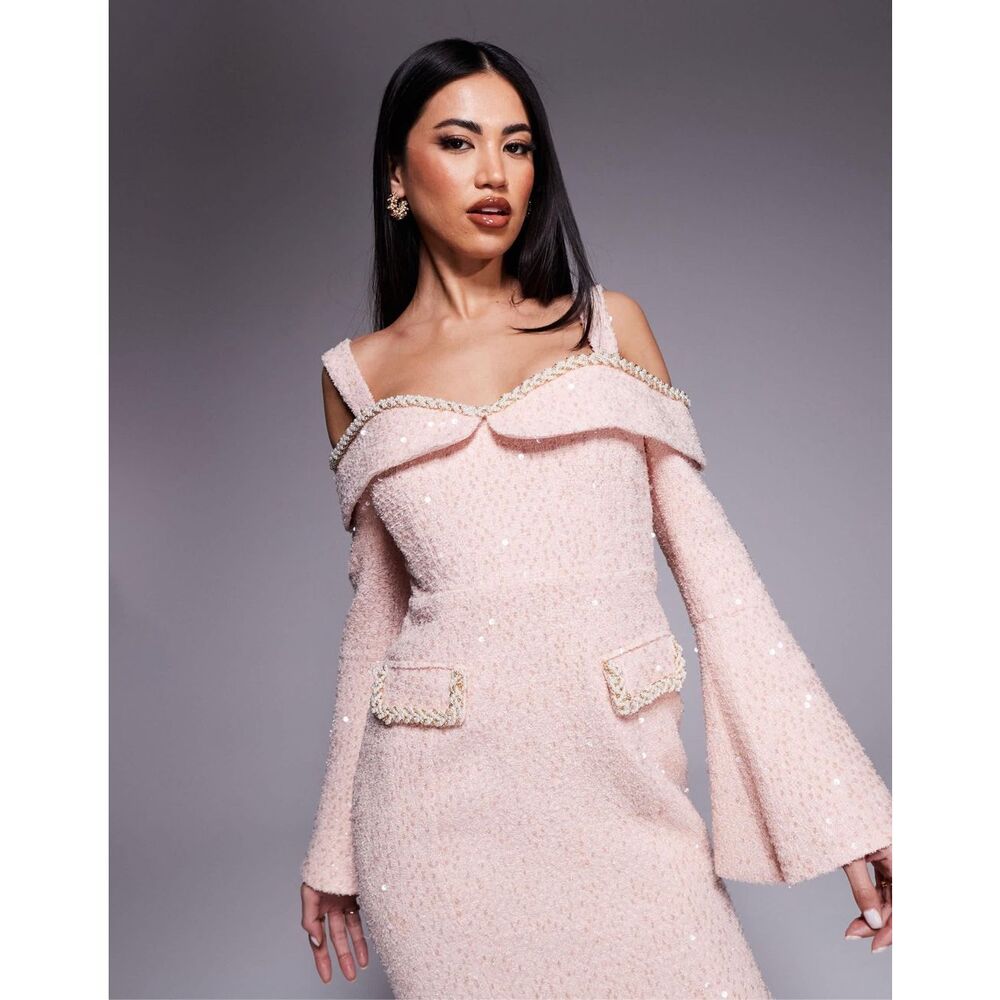 Lavish Alice Sequin Boucle Midi Dress - Picture 2 of 9